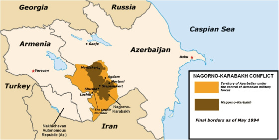 Annexe 1 - Carte politique du conflit du Nagorno-Karabakh